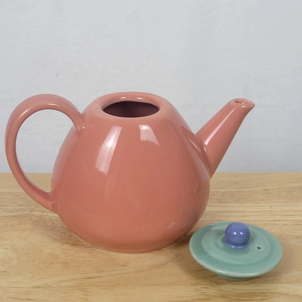 Vintage 80s Lindt Stymeist Colorways Creamer Japan Ceramic Mini Teapot & Lid